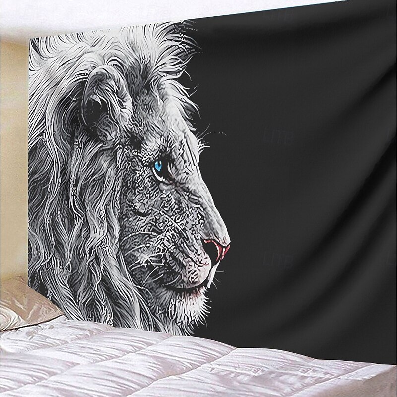 Animal Lion Hanging Tapestry Wall Art Large Tapestry Mural Decor Photograph Backdrop Blanket Curtain Home Bedroom Living Room Decoration4