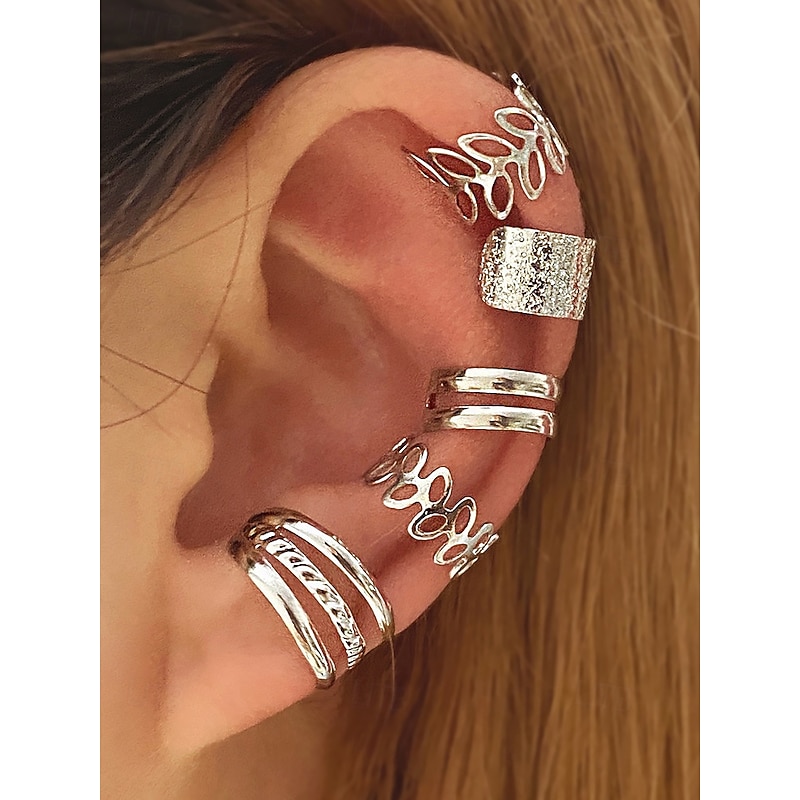 Gold Ear Cuff Set – Non-Piercing Alloy Ear Wraps with Unique Design, Minimalist Style for Women, Perfect for Parties, Everyday Wear and Gifts
