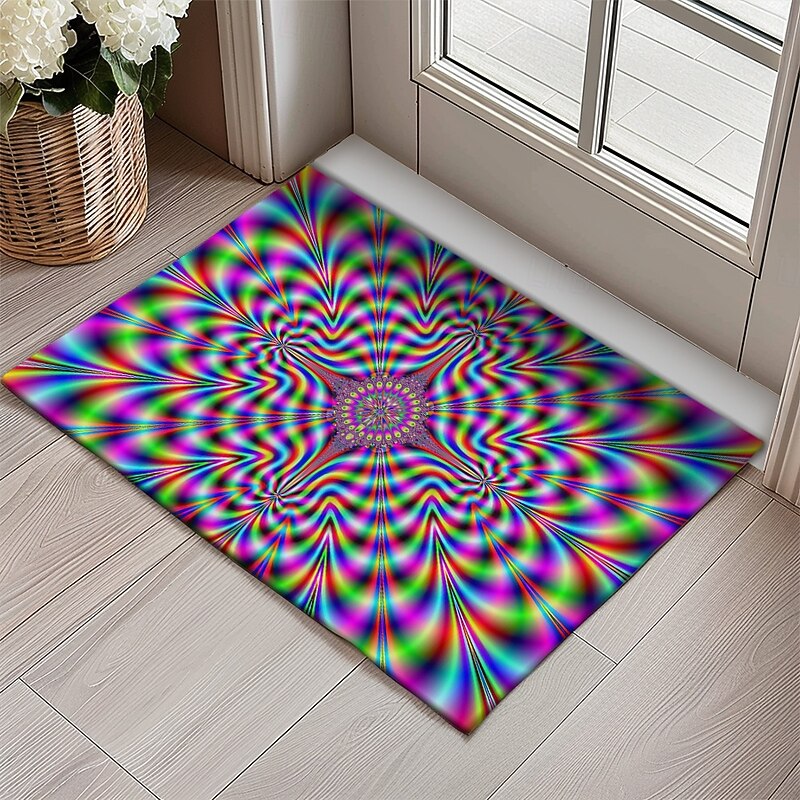 3D Vortex Doormat Kitchen Mat Floor Mat Non-Slip Area Rug Oil Proof Rug Indoor Outdoor Mat Bedroom Decor Bathroom Mat Entrance Rug Optical Illusion
