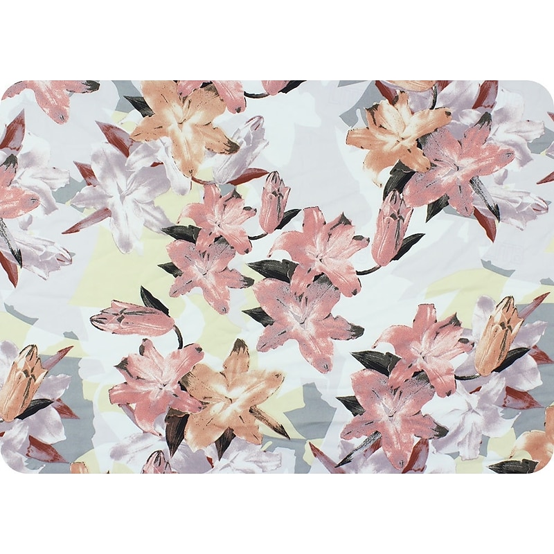 A-Line Mother of the Bride Dress Elegant FLoral Print Queen Anne Floor Length Satin 3/4 Length Sleeve with Race Day Dress Wedding Guest Dress4