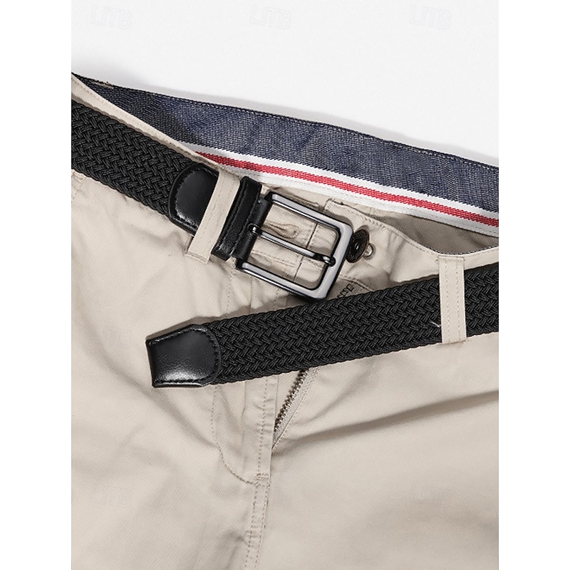 Men's Elastic Woven Braided Belt – Adjustable Stretch Belt with Leather Buckle for Casual, Business and Outdoor Occasions3