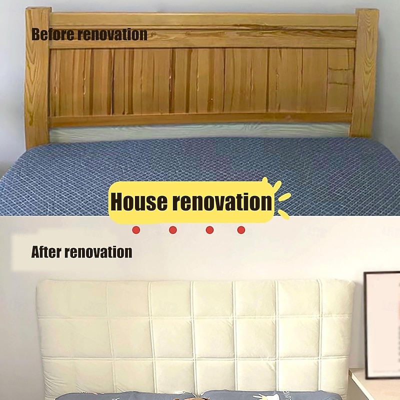 Crystal Velvet Full-Wrap Headboard Cover with PP Cotton Padding, Dust-Proof & Bump-Proof Headboard Slipcover, Queen/King/Full, Elastic Sides Fit Various Headboards3