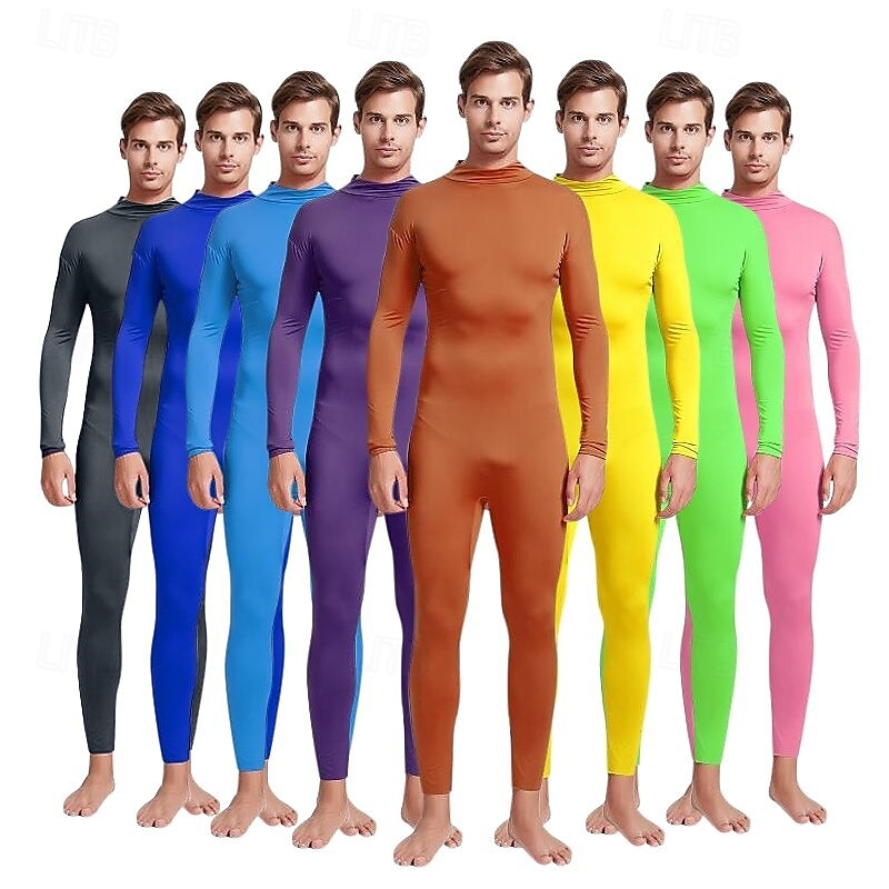 Zentai Suits Cosplay Costume Skin Suit Carnival Costume Full Body Suit Men's Women's Sex Solid Colored Spandex Lycra Costume for Christmas Halloween Carnival Adults'