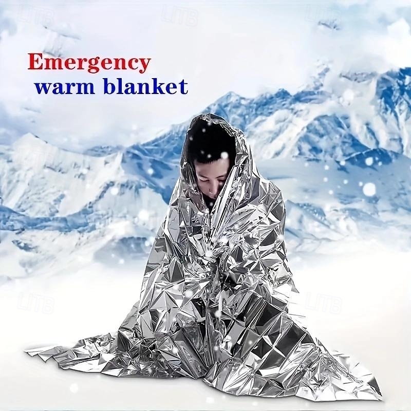 Emergency Blankets Mylar Thermal Blanket,(1 Pack) of Gigantic Space Blanket, Survival Blankets Heavy Duty Camping Gear,First Aid4