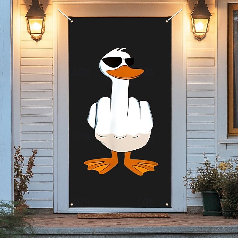 Funny Animal Door Decorations Door Covers Duck Door Tapestry Door Curtain Decoration Backdrop Indoor/Outdoor Door Banner for Front Door Farmhouse4