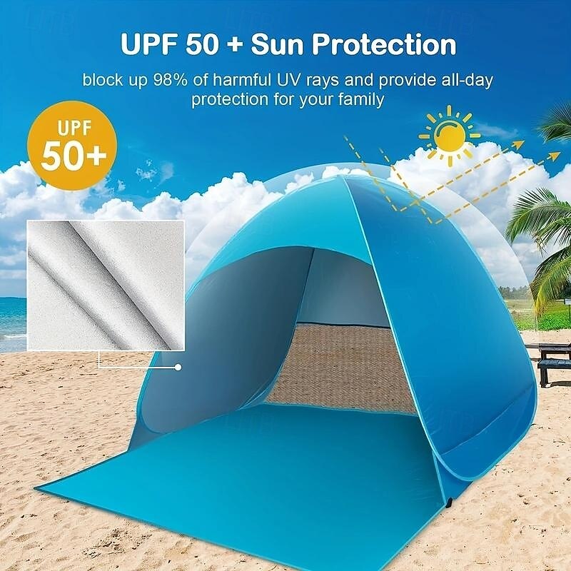 Automatic Instant Up Beach Tent Lightweight Outdoor Beach Shade Sun Shelter with Carry Bag3