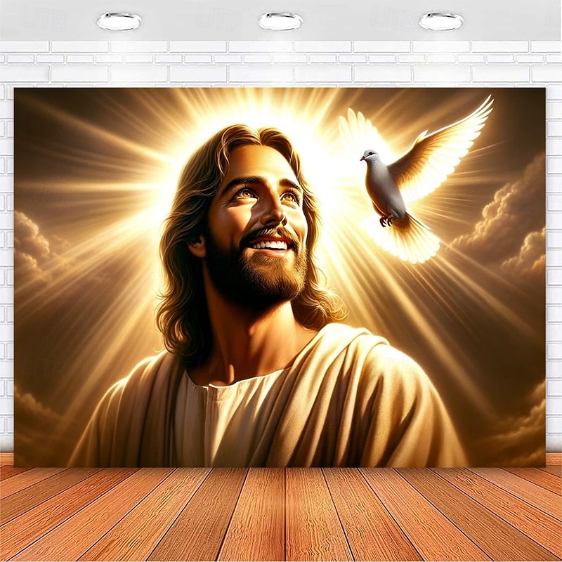 Hanging Tapestry Jesus Wall Art Large Tapestry Mural Decor Photograph Backdrop Blanket Curtain Home Bedroom Living Room Decoration4