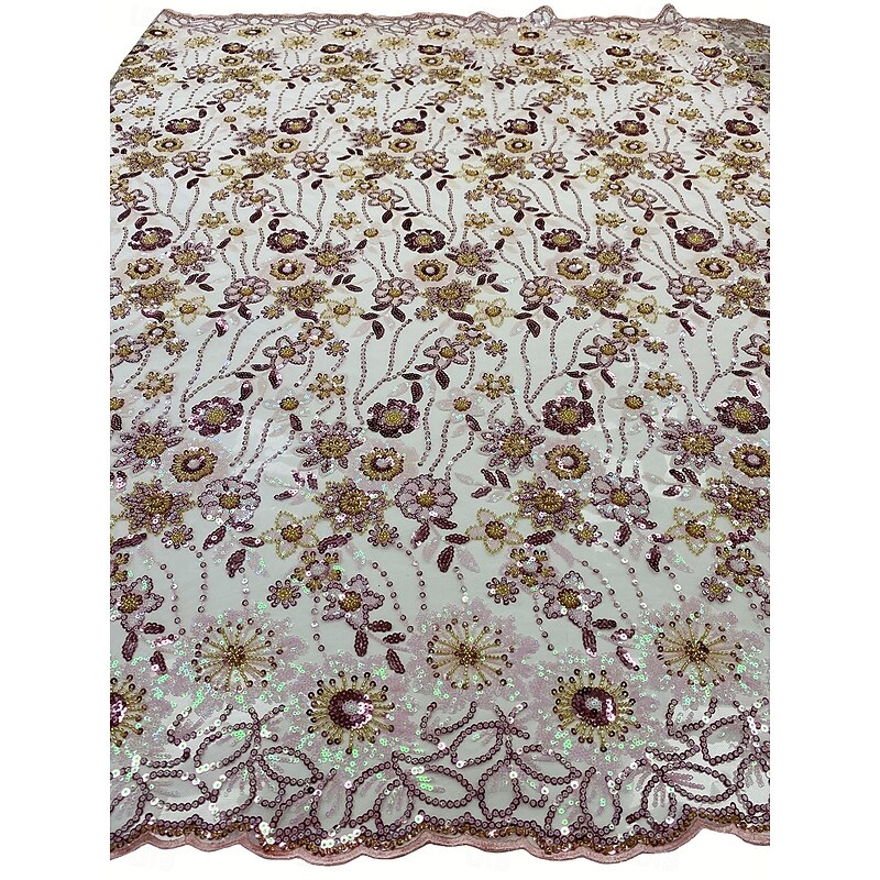 Floral A-Line Embroidered Cocktail Dresses Elegant Dress Formal Wedding Guest Ankle Length Short Sleeve Off Shoulder Sequined with Glittery Dresses3