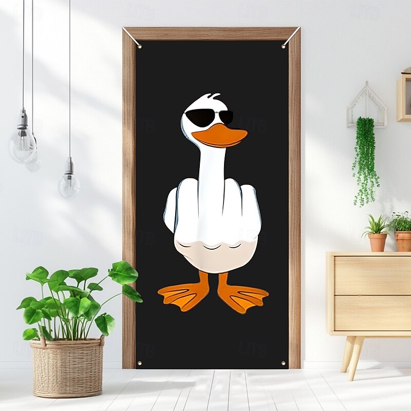 Funny Animal Door Decorations Door Covers Duck Door Tapestry Door Curtain Decoration Backdrop Indoor/Outdoor Door Banner for Front Door Farmhouse2