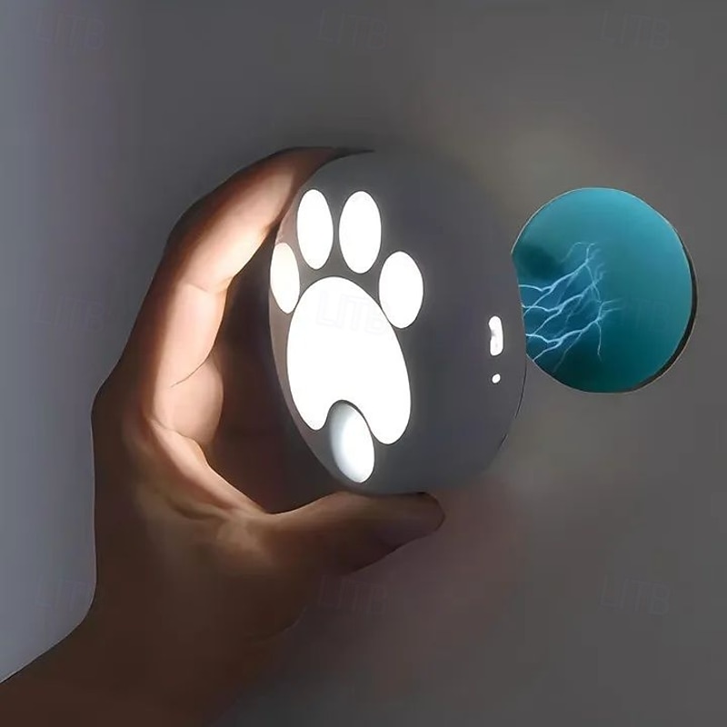 Cat LED Night Light USB Rechargeable with Motion Sensor, Dimmable Desk Lamp for Bedroom, Bedside, Kitchen, Closet and Stairs 1pc4