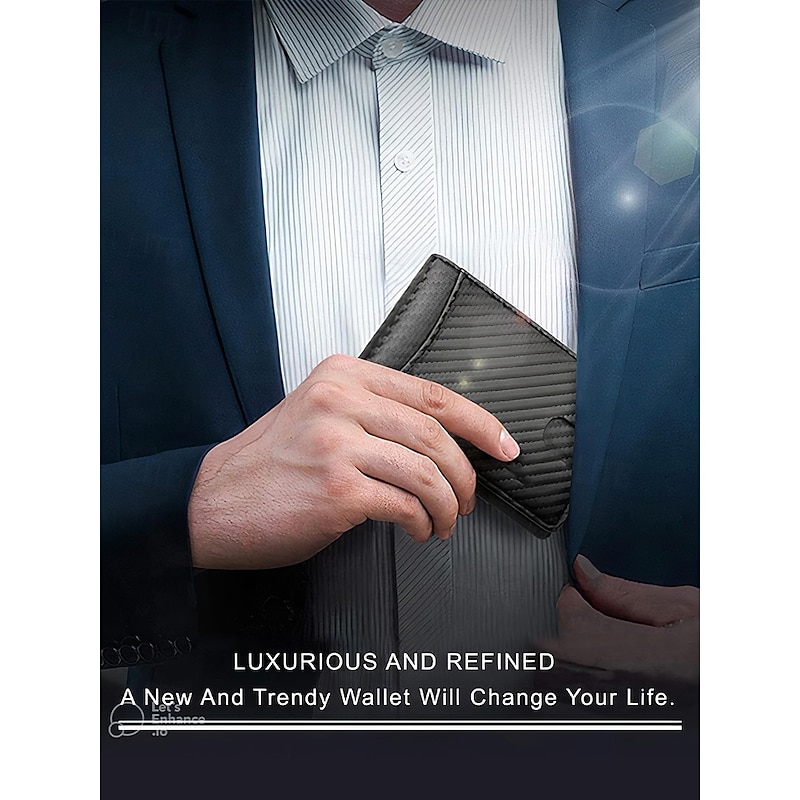 Men's RFID-Blocking Wallet – Premium Cowhide Leather with Slim Design, Multiple Card Slots, and Cash Compartment for Travel and Everyday Use Color Black orange2