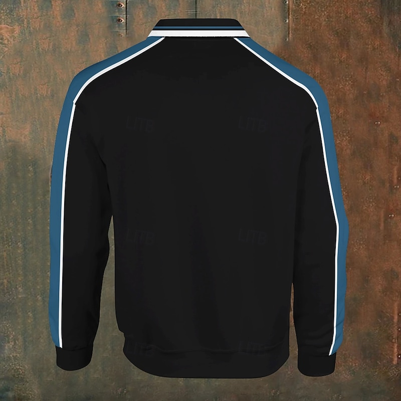 Men's Human Cable Knit Polo Long Sleeve Polo Shirts Collared Shirts Casual Outdoor Athleisure 3D Print Buttons Spring Fall Winter Black Red Blue4