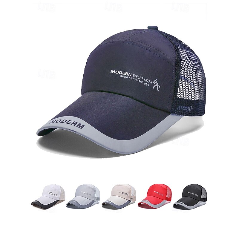 Men's Long Brim Breathable Mesh Baseball Cap – Lightweight Outdoor Sports Hat with Extended Sun Protection