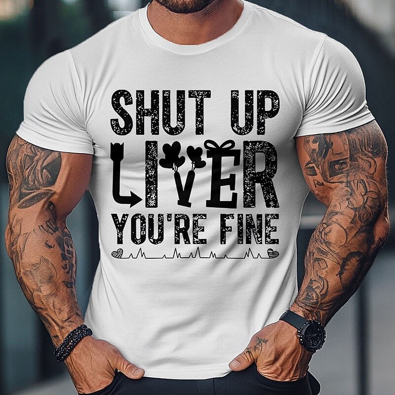 Valentine's Day Men's LOVE Funny Slang T Shirt Tee Top 100% Cotton Short Sleeve Graphic Shirt Black White Red Comfortable Tee Vacation Street Fashion Designer Clothing3