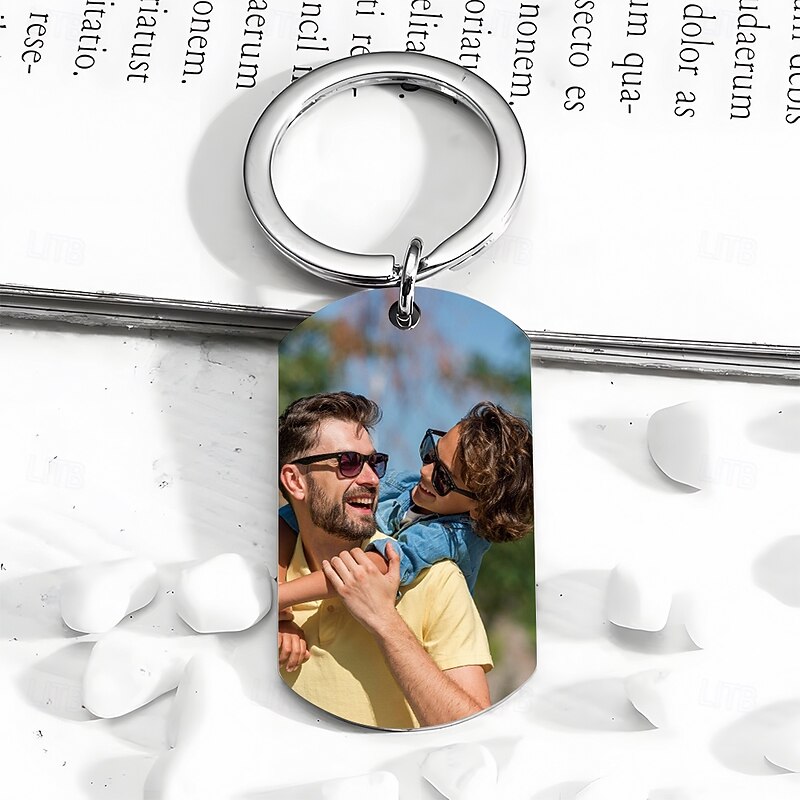 Personalized Double-Sided Photo Keychain – Custom Wedding Gift for Couple Stainless Steel Pendant Ornament Gift for Boyfriend, Girlfriend, Pet Memorial3