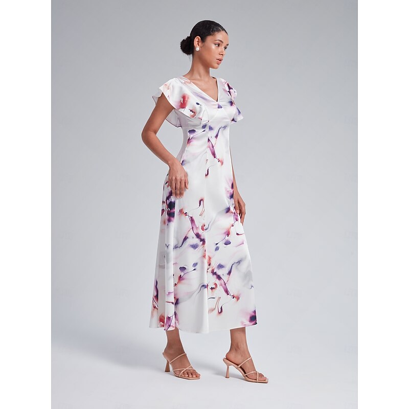 Flutter Sleeve Fitted Midi Dress4