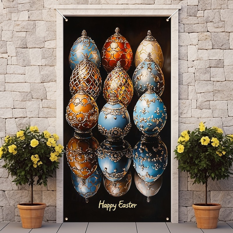 Door Decorations Door Covers Imperial Eggs Door Tapestry Door Curtain Decoration Backdrop Indoor/Outdoor Door Banner for Front Door Farmhouse4