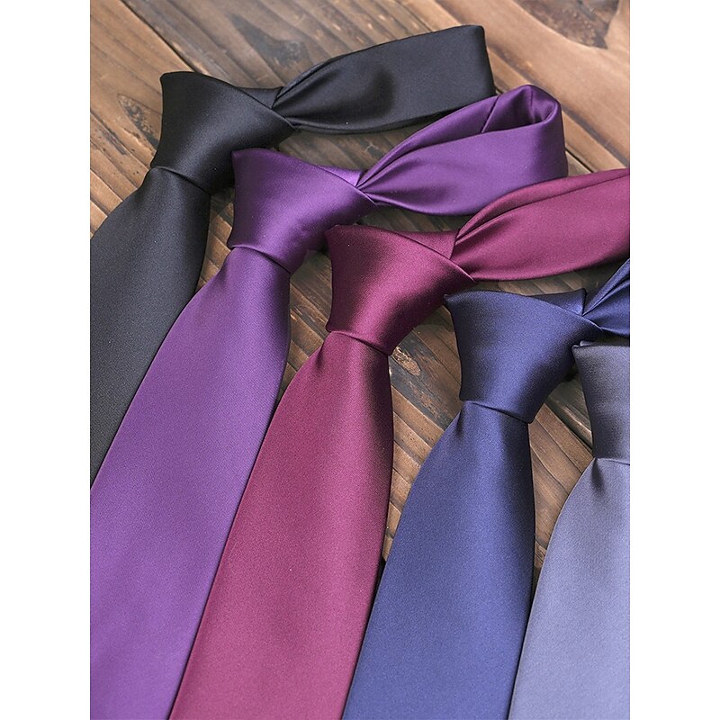 Men's Solid Color Satin Necktie – Classic Formal Tie for Business, Weddings and Special Events4