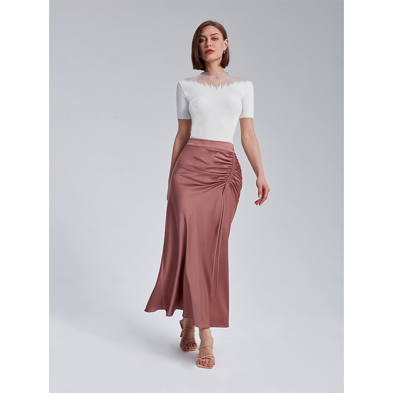 Ruched Midi Skirt2
