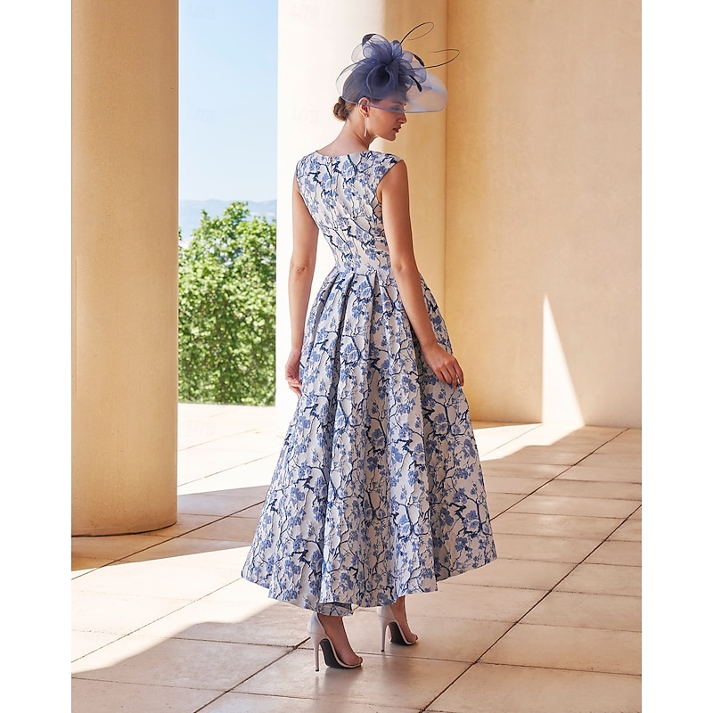 Floral A-Line Cocktail Dresses Elegant Dress Formal Asymmetrical Sleeveless Jewel Neck Pocket Nylon with Floral Print Dresses Wedding Guest Dress2