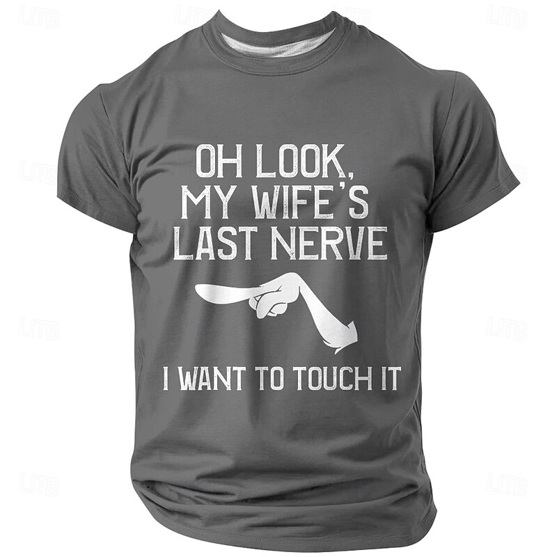 Men's Funny Slang T Shirt Short Sleeve T shirt 3D Print Crew Neck Shirt Fashion Daily Street Daily Blue Green Dark Gray Summer Spring Clothing Apparel S M L XL XXL XXXL3