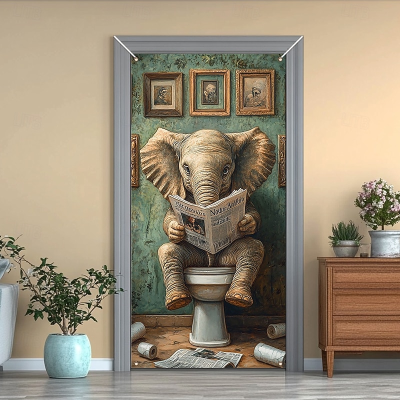 Door Decorations Door Covers Funny Animals Door Tapestry Door Curtain Decoration Backdrop Indoor/Outdoor Door Banner for Front Door Farmhouse4