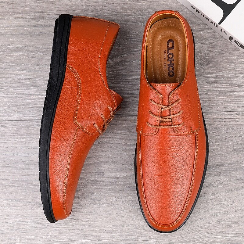 Men's Classic Lace-Up Faux Leather Oxford Shoes with Lightweight Sole – Perfect for Business, Casual and Office Wear2