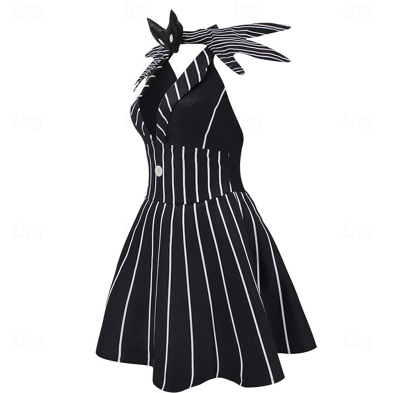 The Nightmare Before Christmas Jack Skellington Dress Costume Sexy Costume Movie Cosplay for Women's Adults' Halloween Carnival Party Club3