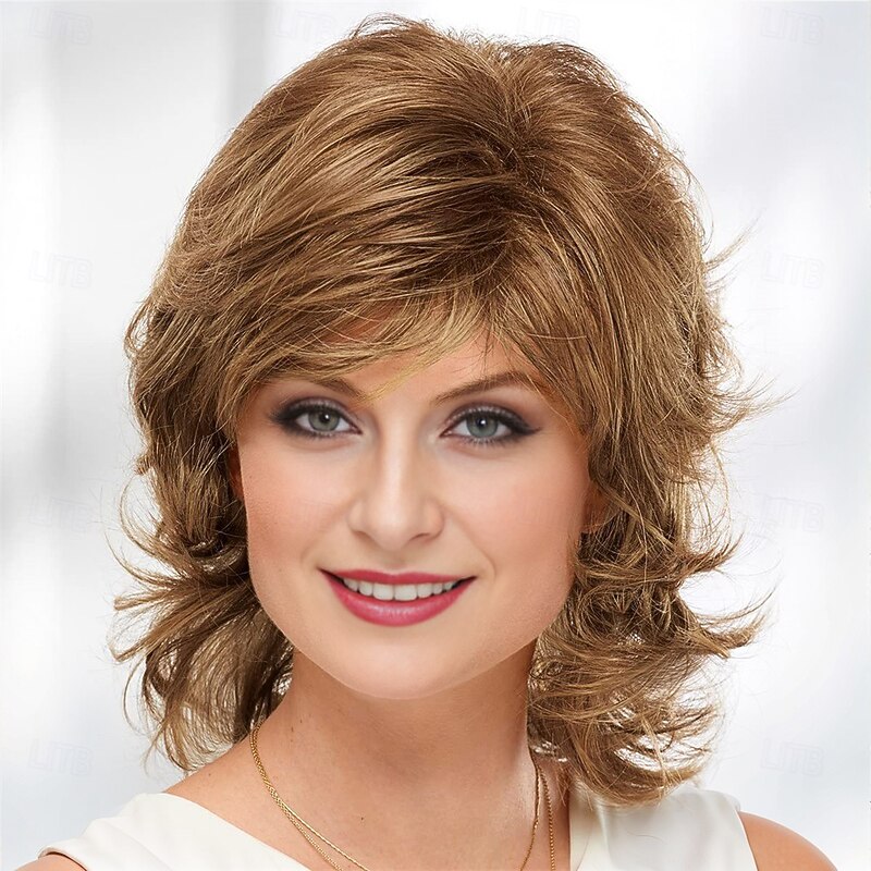 Phoebe WhisperLite Wig Flirty Mid-Length Wig with Face-Framing Fringe and Soft Waves / Multi-Tonal Shades of Blonde Silver Brown and Red2
