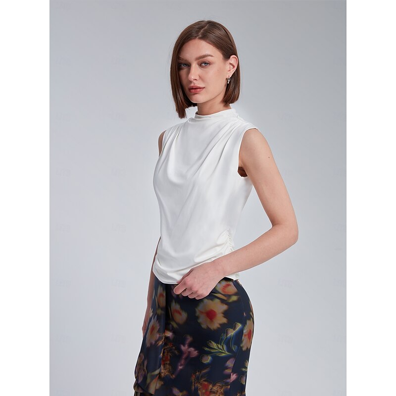 Side Ruching High-Neck Top2