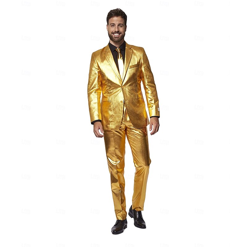 Metallic Disco 1980s Pants Outfits Suits & Blazers Disco Fancy Dress Men's Carnival Costume Christmas Carnival Mardi Gras Party / Evening Pride Parade Pride Month Adults' Costume