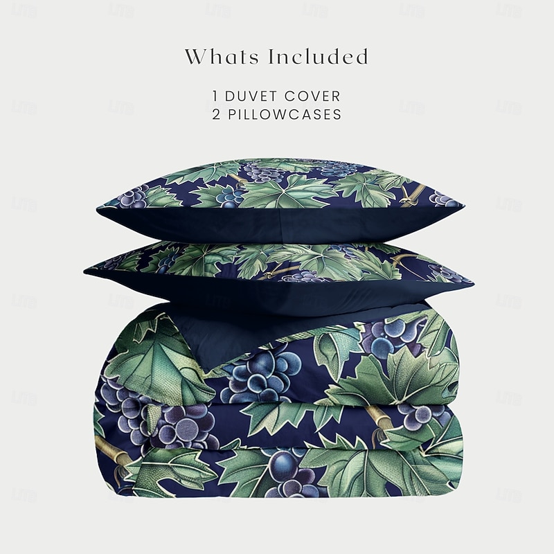 Deep Botanical Duvet Cover Set - Includes Duvet Cover and Pillowcases - Rich Plant-Inspired Design - Soft and Comfortable Fabric - Perfect for Elegant Bedroom Decor3