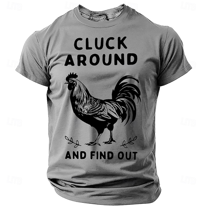 Men's Chick Funny T Shirt Short Sleeve T shirt 3D Print Crew Neck Shirt Fashion Daily Street Daily White Red Green Summer Spring Clothing Apparel S M L XL XXL XXXL