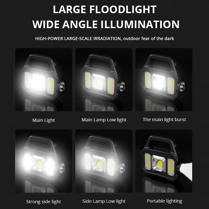 1 Pc outdoor high brightness COB handheld flashlight multifunctional searchlight solar camping outdoor use3