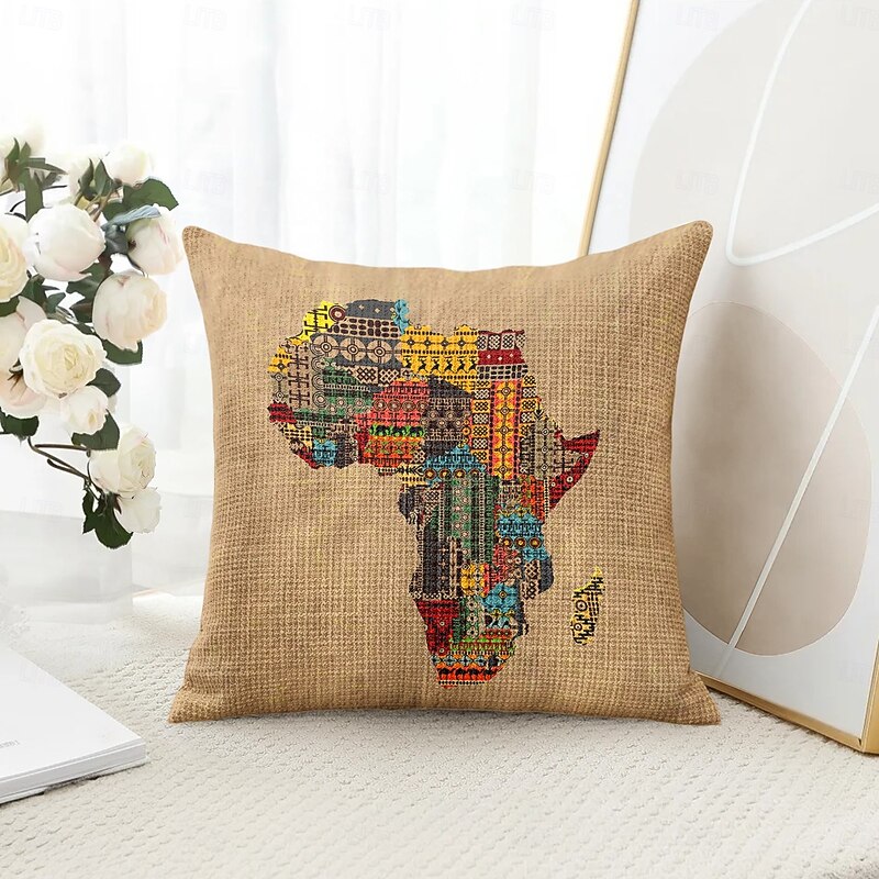 Vintage African Decorative Toss Pillows Cover 1PC Soft Square Couch Cushion Case Pillowcase for Bedroom Livingroom Sofa Chair