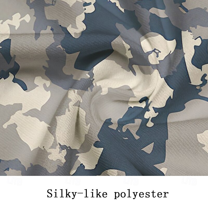 Men's Camouflage T Shirt Henley Shirt Short Sleeve Designer Retro Vintage Street Casual Daily Summer Spring Blue Henley Henley T-Shirt3