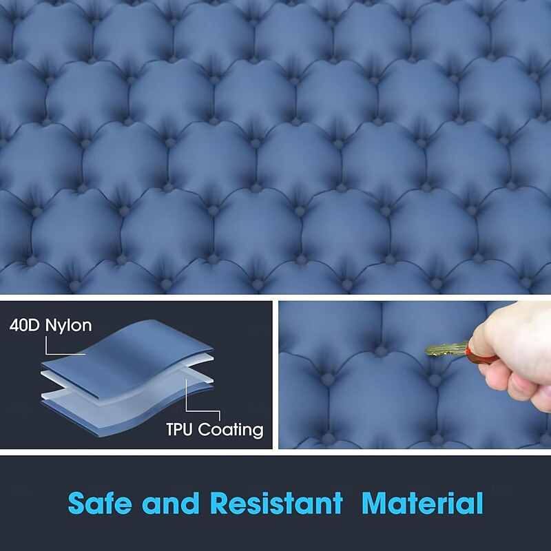 Portable Outdoor Camping Inflatable Pad with Foot Pump, Waterproof Double Sleeping Mat for Picnics and Car Bed3