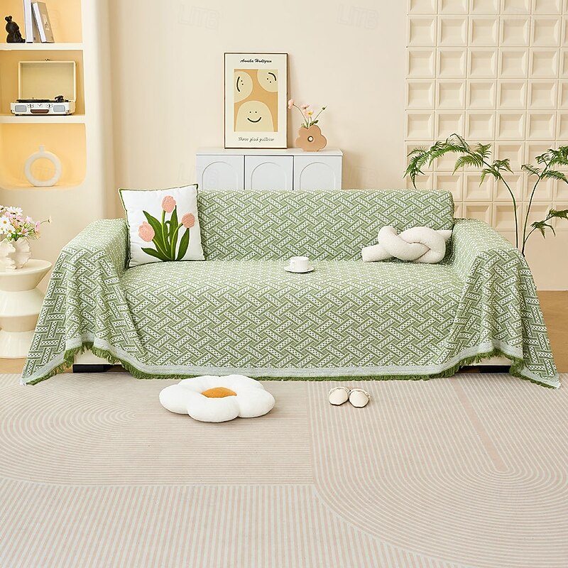 Chenille Sofa Mat Luxurious and Durable Sofa Protector. Crafted with Soft, Textured Chenille Fabric, This Sofa Mat Provides Comfort and Elegance While Protecting Against Spills, Pet Hair, and Wear3