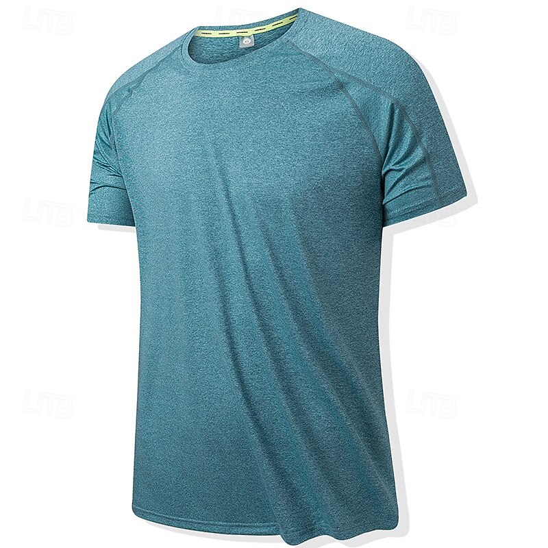 Men's T Shirt Short Sleeve Crew Neck Summer Solid Color Sports Sports & Outdoors Quick Dry Outdoor Sports & Outdoor Athletic Dark Gray Pink Blue Top Tee for Men4