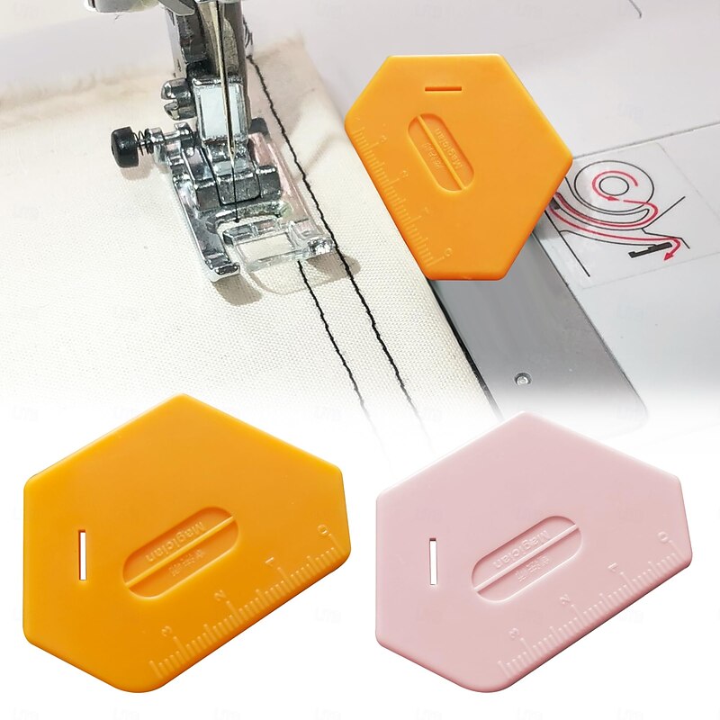Magnetic Seam Guide for Sewing Machine, Strong & Multifunctional Magnet Sewing Guide with Scale Perfect for Straight Stitching, Hemming, Quilting Serger Machines Universal Sewing Accessories