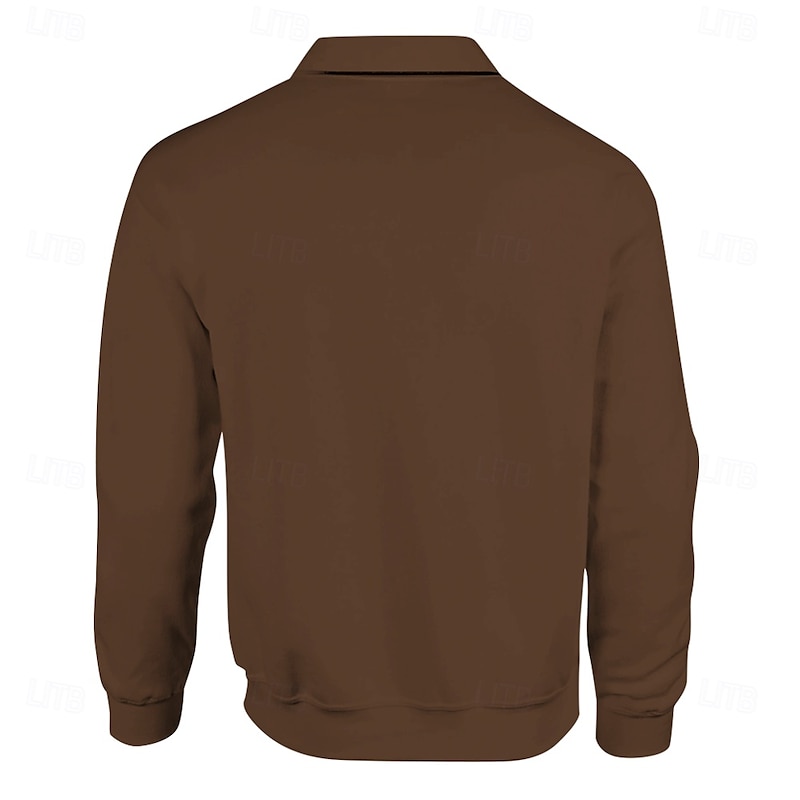 Men's Stripes Rugby Polo Long Sleeve Polo Shirts Collared Shirts Casual Outdoor Athleisure 3D Print Spring Fall Winter Black Brown Dark Blue4