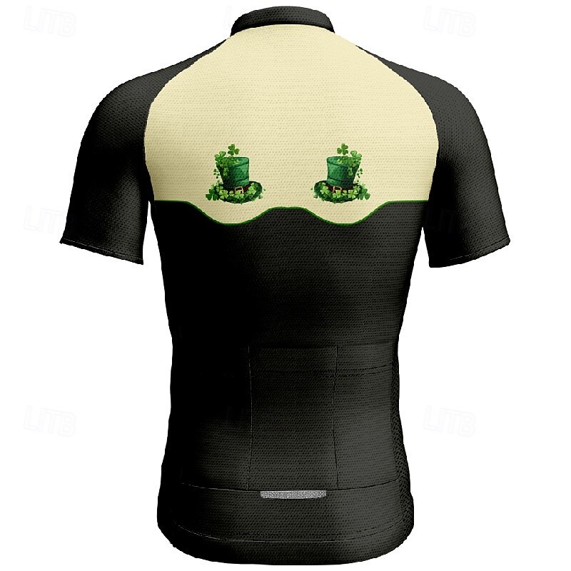 Men's St Patrick Jersey Cycling Jersey Graphic Short Sleeve Bike Tee Tshirt Jersey with 3 Rear Pockets Mountain Bike MTB Quick Dry Anatomic Design Wicking Breathable Sports Black White Red Clothing2