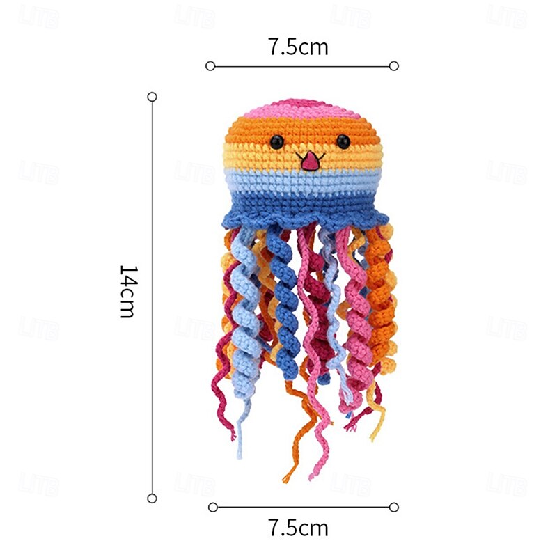 Crochet Kit for Beginners Crochet Kit Step-by-Step Video Tutorials Crochet Starter Kit Learn to Crochet Kits for Adults Kids Beginners 5 Colorful Jellyfish Familly2