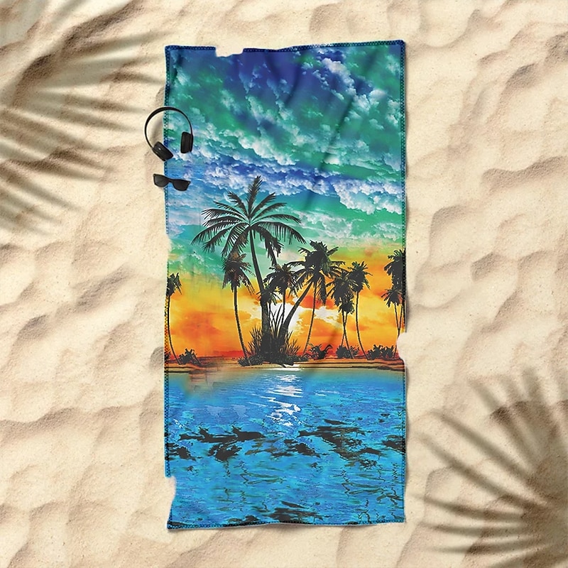 Sunshine and Beach Beach Towel Premium Quality Ultra Soft Absorbent Lightweight Durable Quick Drying Vibrant Design Perfect for Beach Pool Sunbathing Travel Summer Accessory Comfortable and Stylish3