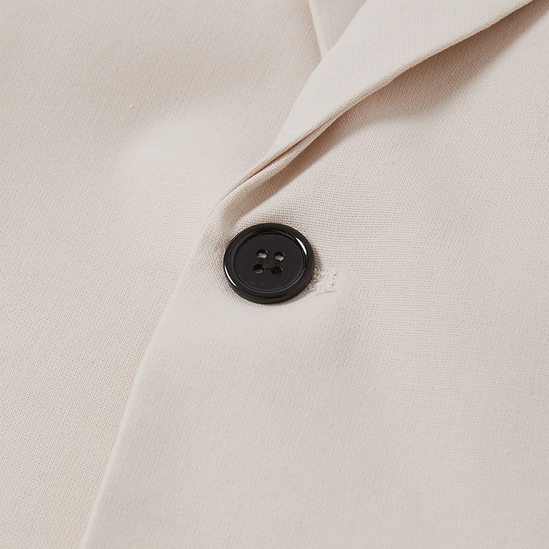 Men's Wedding Linen Suits Sky Blue Light Grey Daily Lightweight Solid Colored Standard Fit 2 Piece Single Breasted One-button3