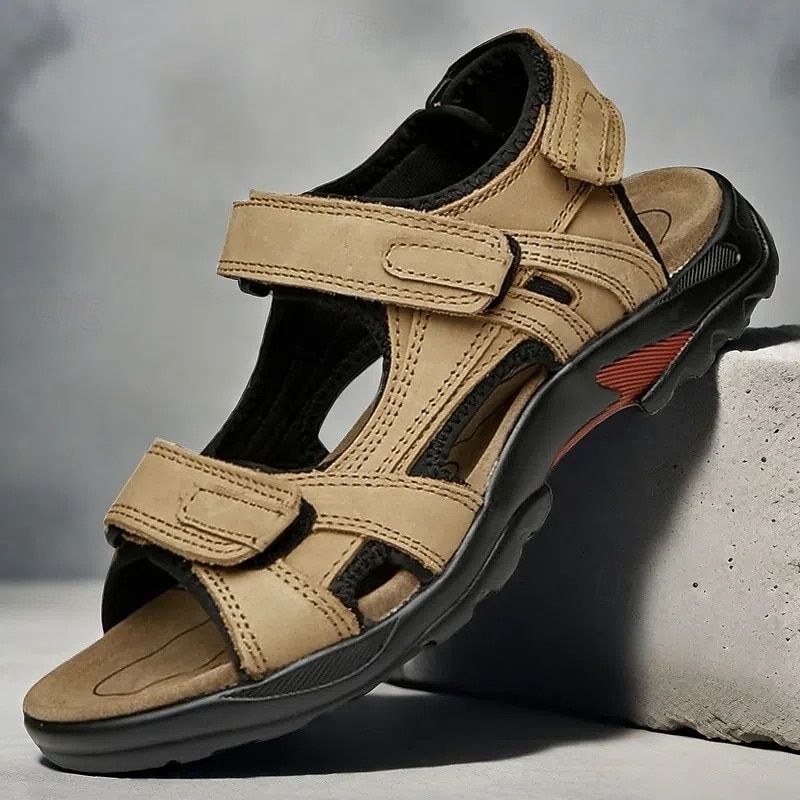 Men's Outdoor Hiking Sandals - Adjustable Straps, Non-Slip Sole, Comfortable Athletic Summer Footwear for Trekking and Beach