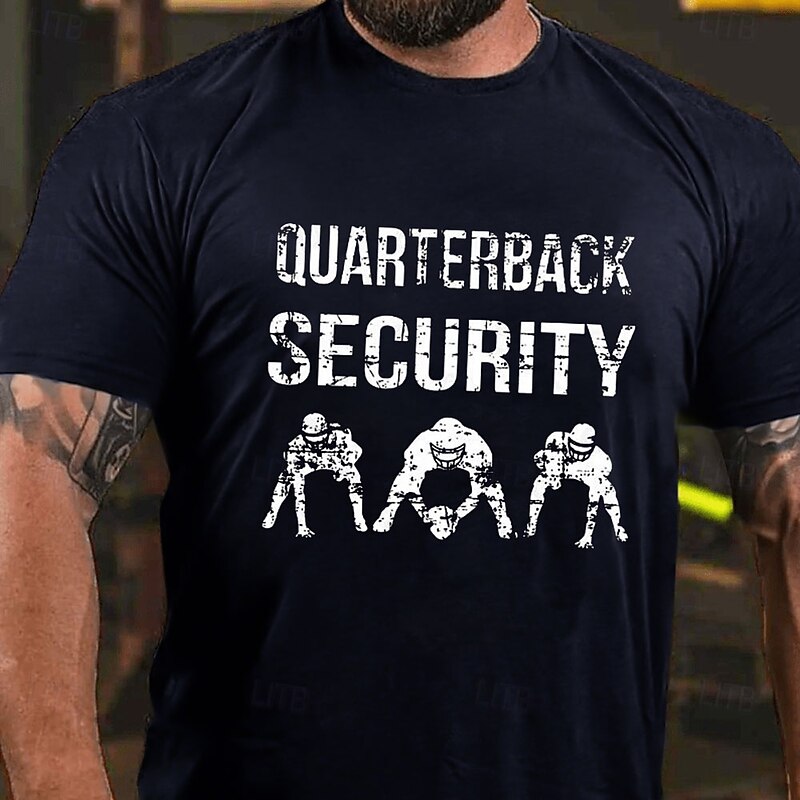 Men's Letter Printed Super Bowl American football T Shirt Tee Top 100% Cotton Short Sleeve Graphic Shirt Heather Gray Black White Comfortable Tee Vacation Street Fashion Designer Clothing