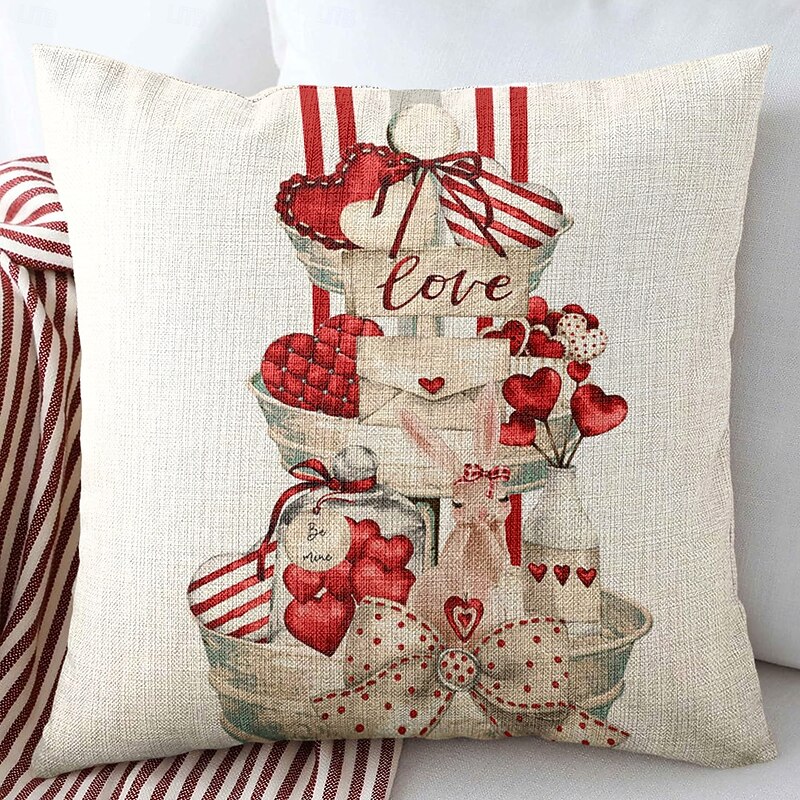 Wedding Heart Gnomes Decorative Toss Pillows Cover 1PC Soft Square Cushion Case Pillowcase for Bedroom Livingroom Sofa Couch Chair 35