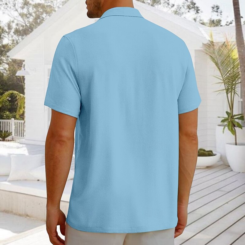 Men's Plants Beach Shirt Aloha Shirt Short Sleeve Hawaiian Beach Vacation Summer Spring Cuban Collar Button Up Blue2