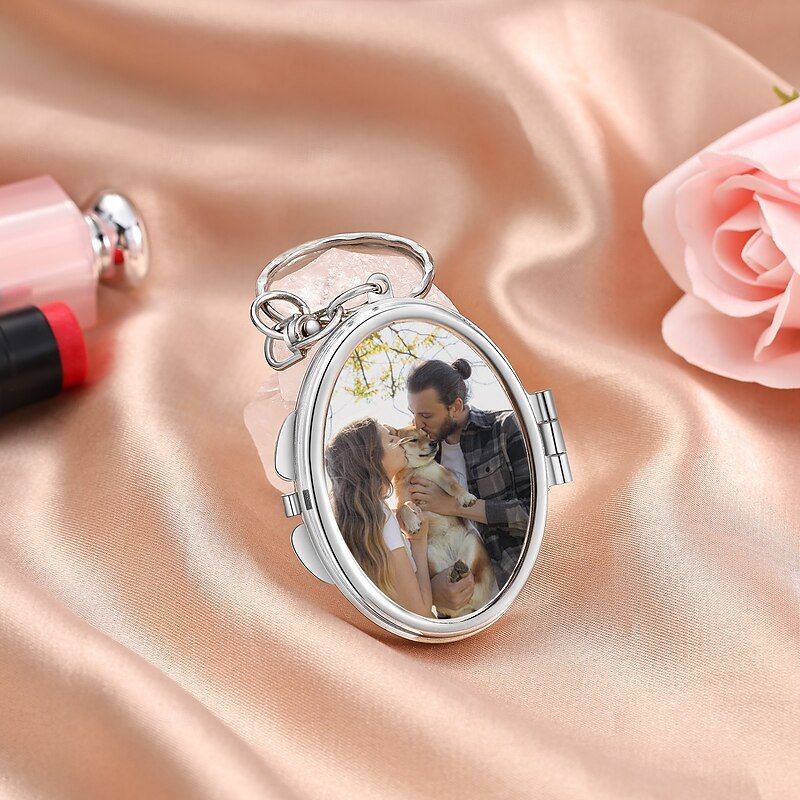 Personalized Double-Sided Oval Mirror Custom Best Gift for Mom - Customizable with Photos on Both Sides, Portable and Stylish, Perfect Gift for Girlfriend or Wife4